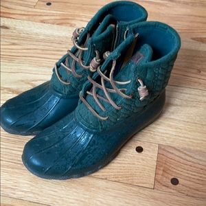 Women’s Sperry rain boots dark green size 8